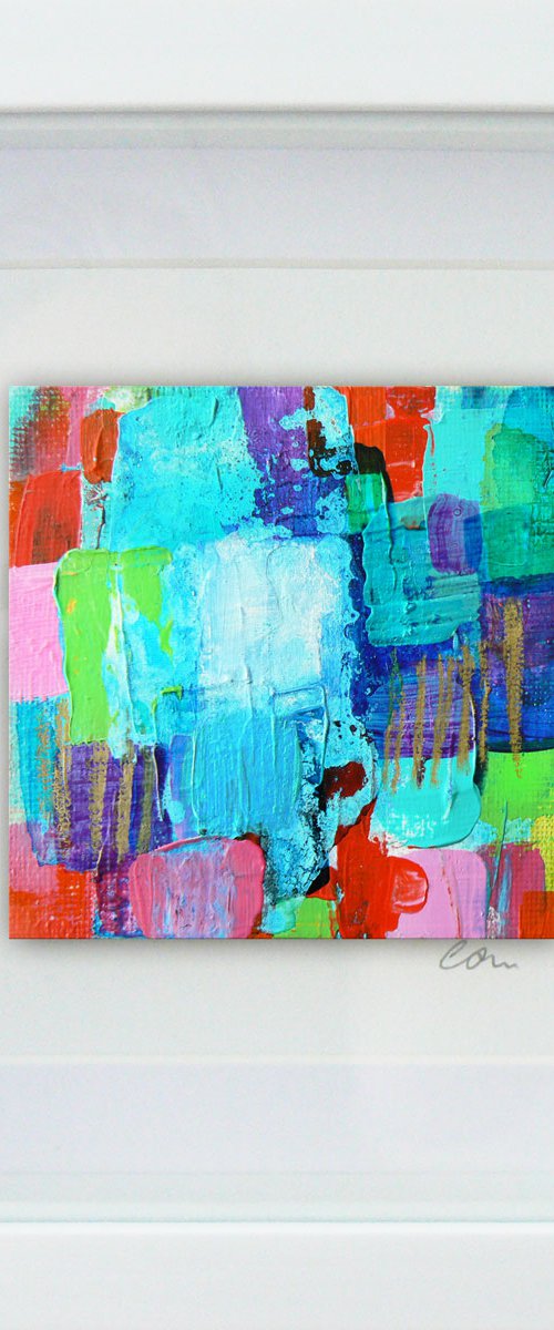 Framed ready to hang mini original abstract #215 by Carolynne Coulson