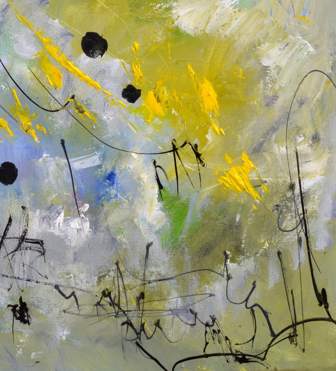 Abstract Oil Painting By Pol Henry Ledent, 20 X 20", Healing Spring Time, Original Artwork