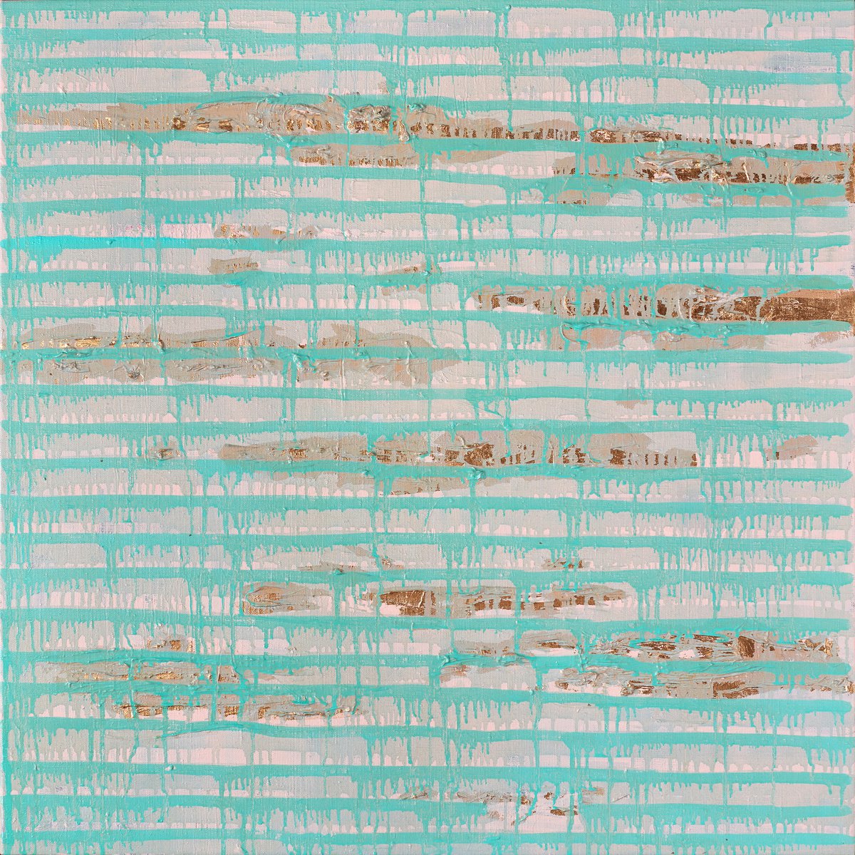 Geometric Abstract Oil Painting By Nataliia Sydorova, 31 X 31", Strips, Original Artwork