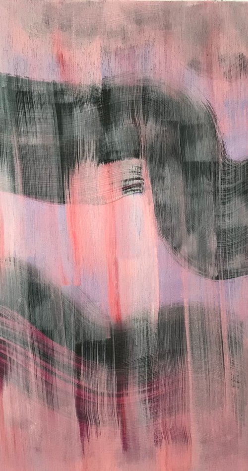 Abstract Black & Pink by Kitty  Cooper