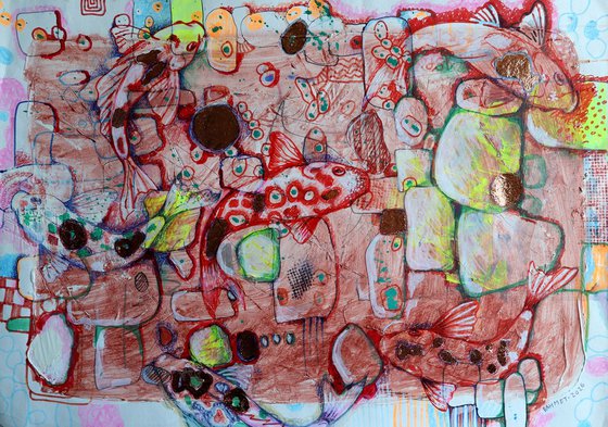 Fantasy with Flowers 334  paper 59x42cm