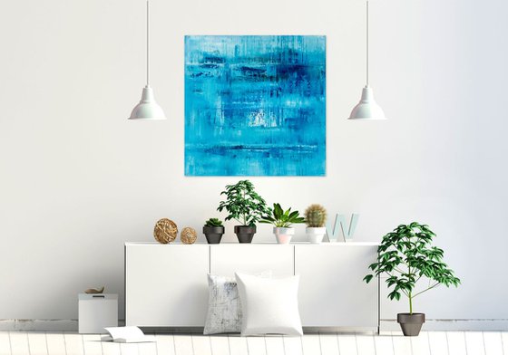 Blue abstract painting AW623