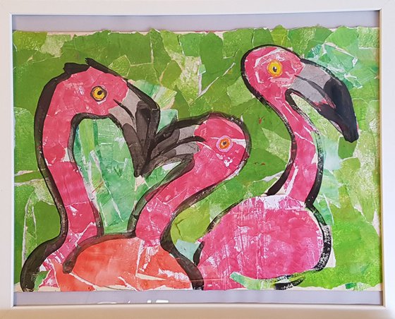 Flamingo birds 35*50cm by Shalev