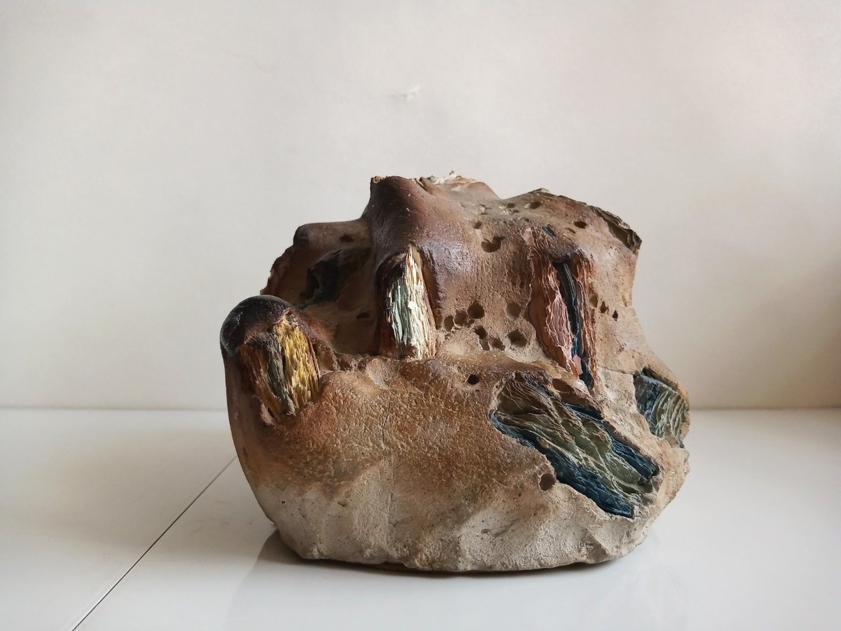 Impressionistic Landscape Clay Sculpture By Rossitza Trendafilova, 8 X 6", "High Tide Ii", Original Artwork