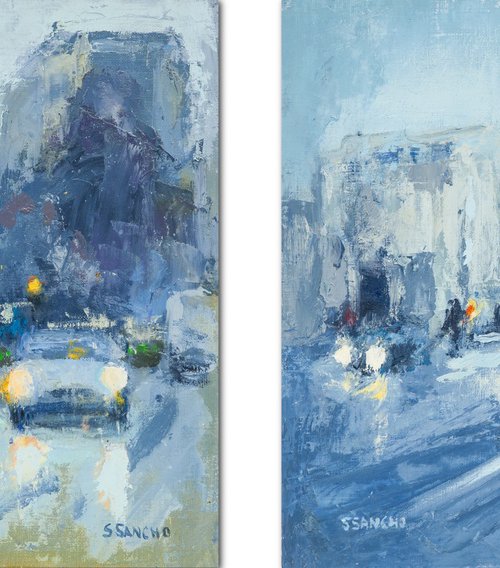 Diptych (urban landscape) by Susana Sancho Beltrán