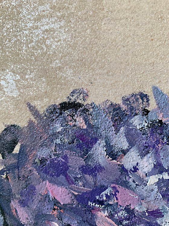 Purple Gentle abstract flowers.