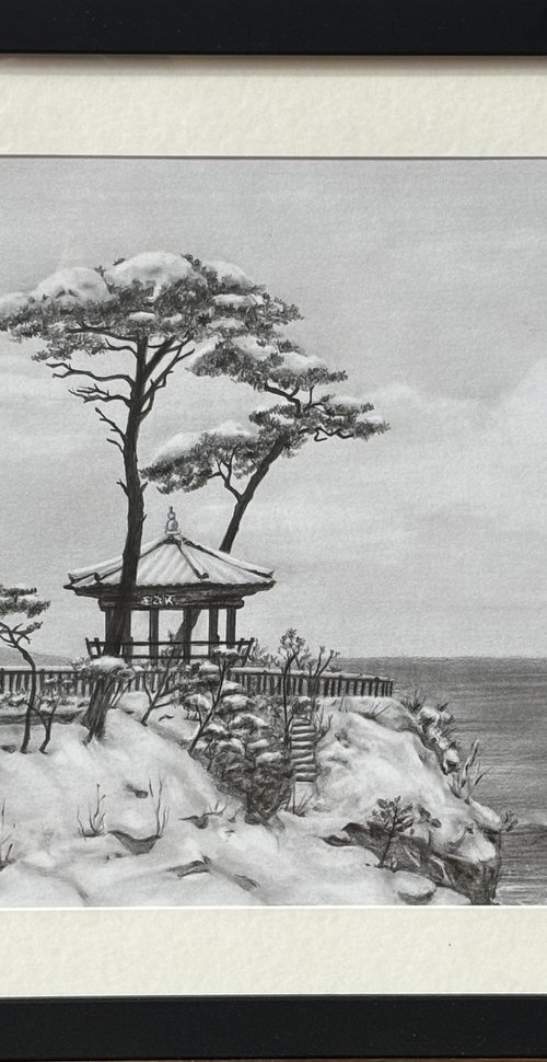 Pavilion on the beach (Naksansa Temple) by Sun-Hee Jung