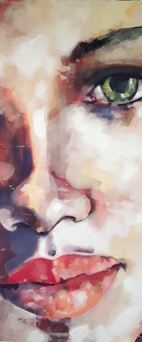 10-3-17 head with green eyes by Thomas Donaldson