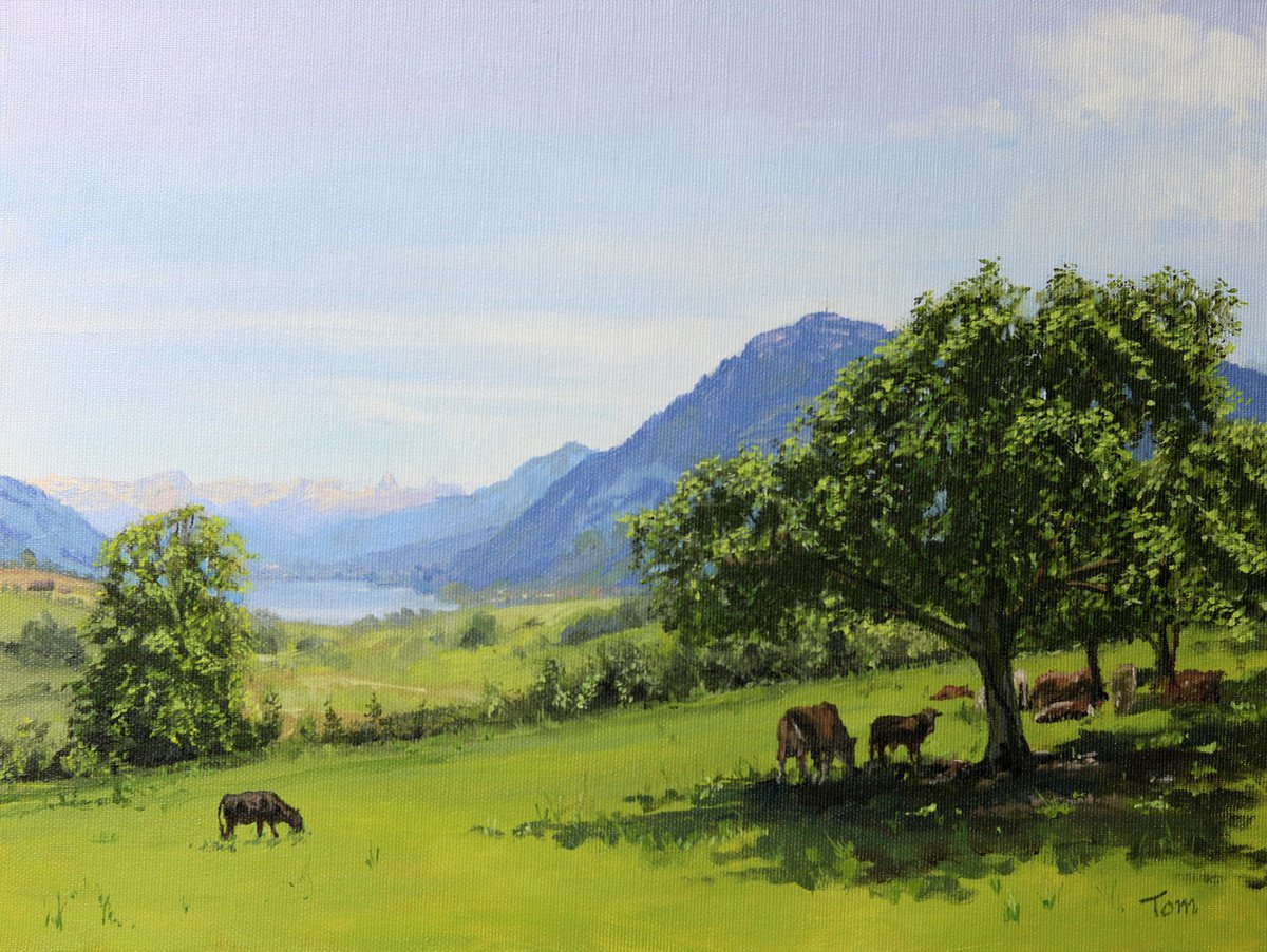 The view towards Mount Rigi from near Kussnacht by Tom Clay