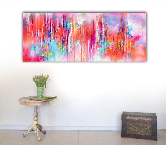 That Moment 3 - Large Gallery Quality Ready to Hang Abstract Painting, Pastel Colors