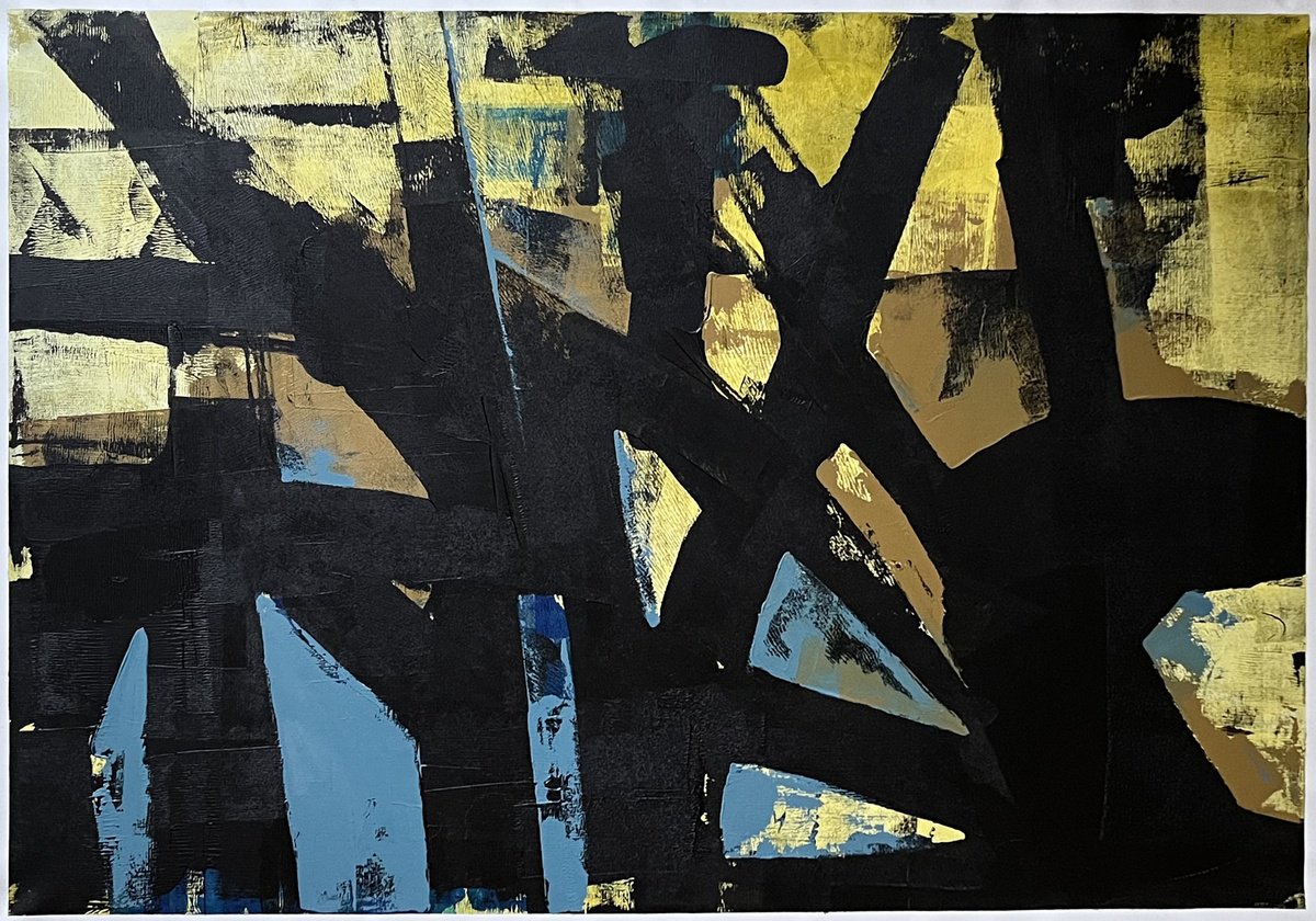 Geometric Abstract Acrylic Painting By Nick Molloy, 47 X 31", Abstract #106, Original Artwork