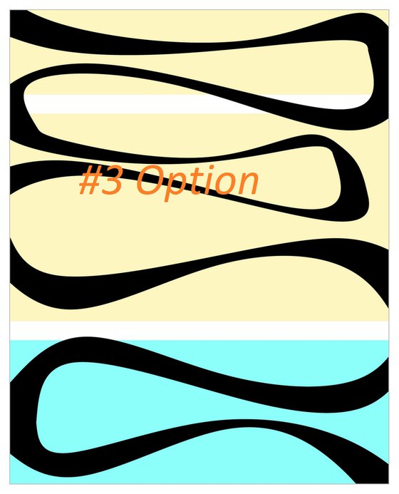 Abstraction orang-blue-black-white-yellow artwork