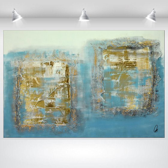 Golden Silence  - Abstract Art - Acrylic Painting - Canvas Art -  Abstract Painting - Industrial Art