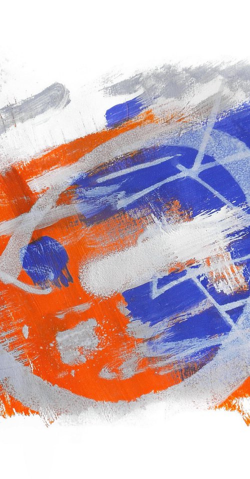 Orange and blue abstraction 4 by Evgen Semenyuk