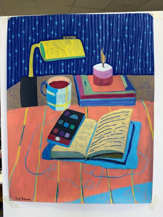 Quiet Desk in Blue Light