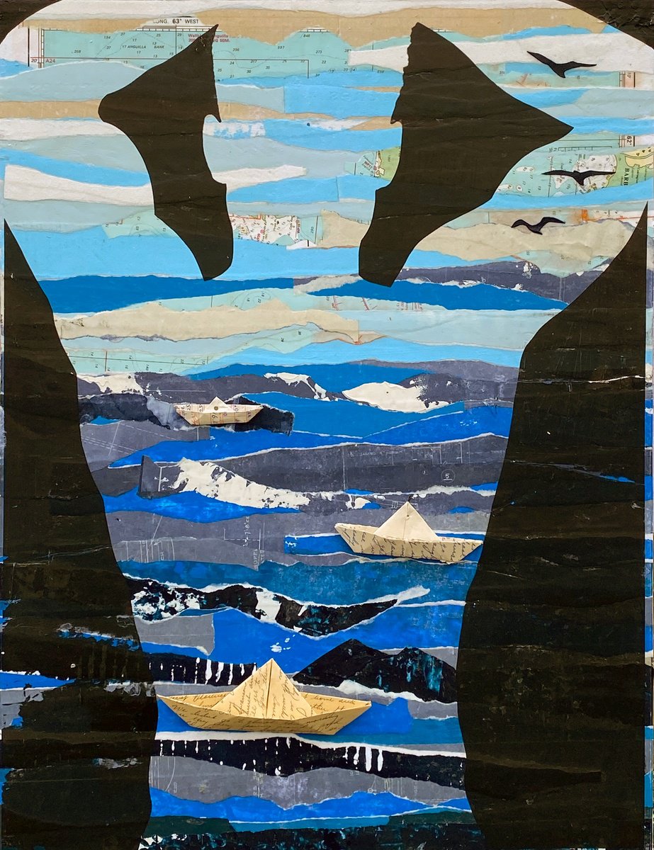 Portrait Collage By Adam Collier Noel, 18 X 24, Navigator, Original Artwork