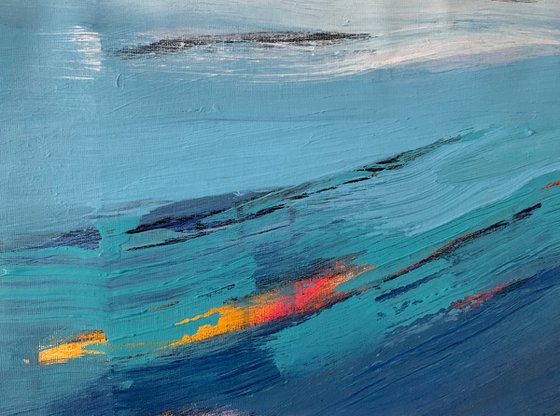 XXL Big abstract - "Blue ocean" - Bright abstraction - Sea - Sea world - Sea abstract