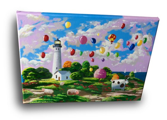 Lighthouse and balloons