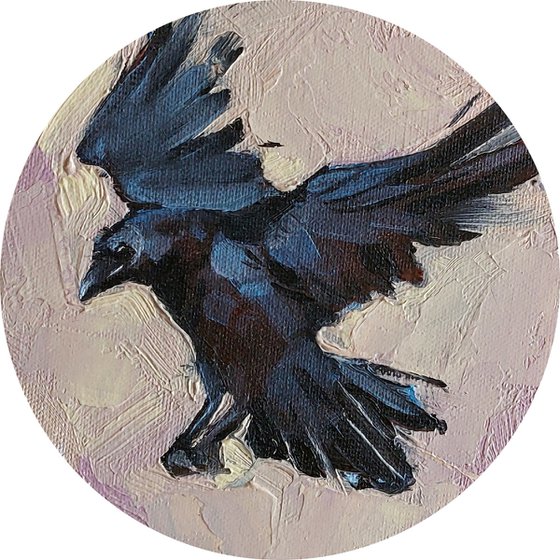 Crow oil painting