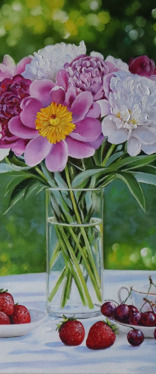 Peonies and Summer Berries by Natalia Shaykina