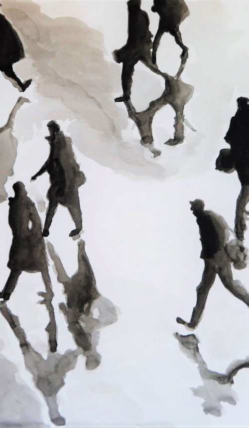 Rainy people / 42 x 29.7 cm by Alexandra Djokic