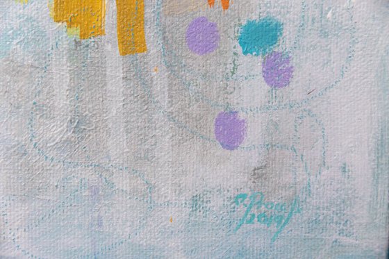 Les galets de Mingan - Original mixed media abstract painting, Ready to hang