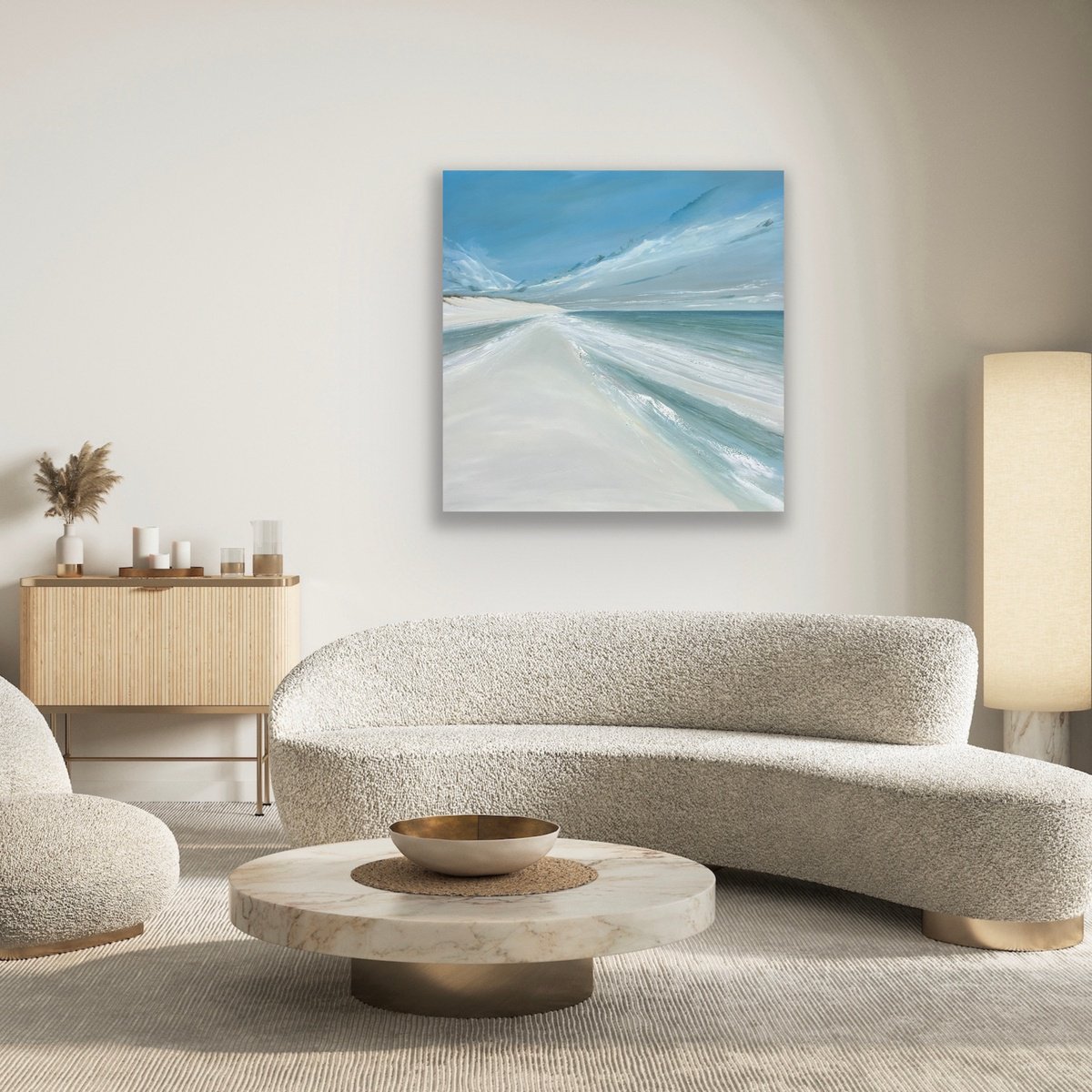 Expressive Landscape Oil Painting By Jane Skingley, 39 X 39, Infinite Sand, Original Artwork