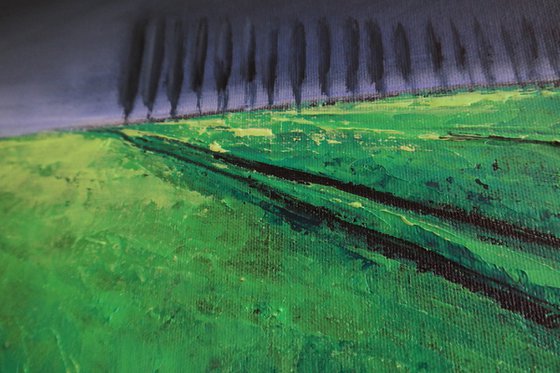 The Green  river and the storm - Fields and Colors Series