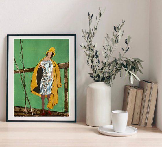 Fishing Girl Painting