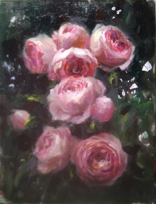 Pink Garden Roses by HELINDA (Olga Müller)