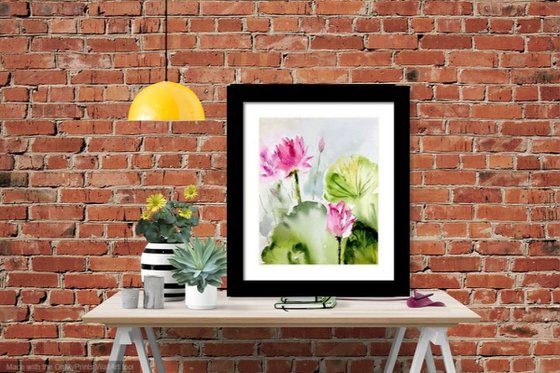 Waterlilies Lotus Painting Limited Edition Print