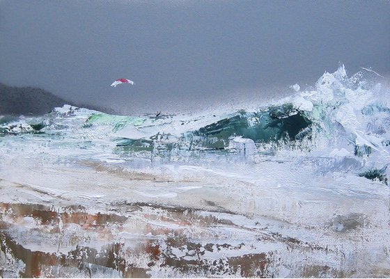 'Kite Surfer in Thurso Bay'