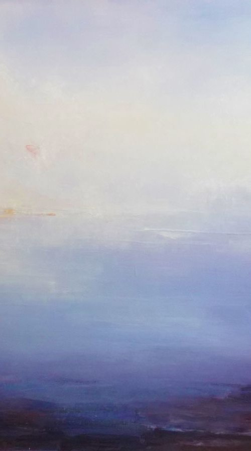 Blue Whisper Abstract Landscape by Therese O'Keeffe