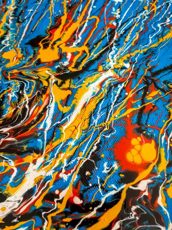 Sprucigi N-70 (H)125x(W)150 cm. Colorful Splash Abstract Painting