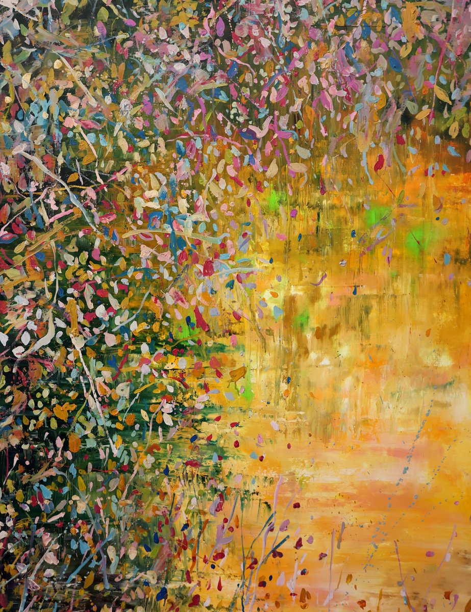 Impressionistic Botanical Oil Painting By Dominic Virtosu, 42 X 54, It