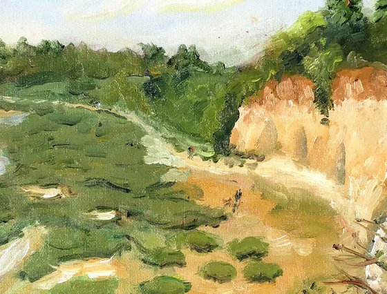 Low tide at Cliffs End - an original oil painting