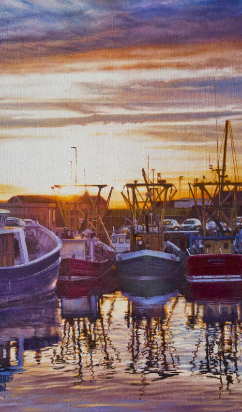 Arbroath Harbour at Sunset by Alex Dewars