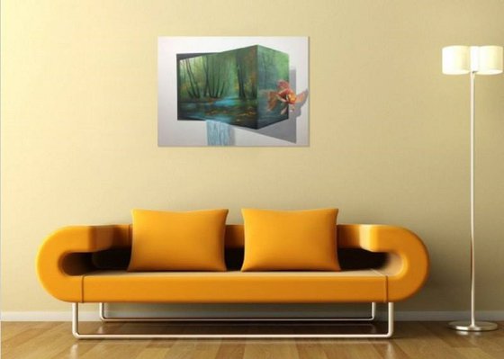 3D landscape,goldfish
