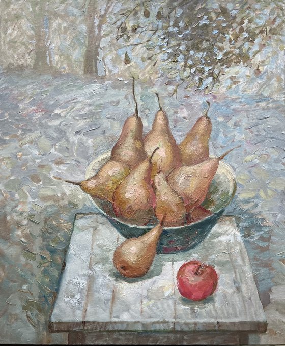 Winter orchard, still-life