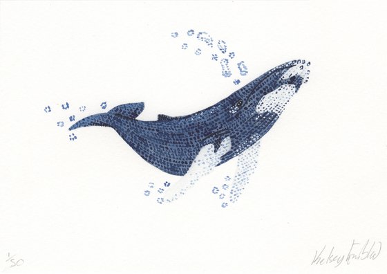 Mini Original Orca Watercolour 4.1 x 5.8 inch