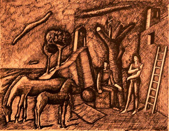 Figures In Archaic Landscape