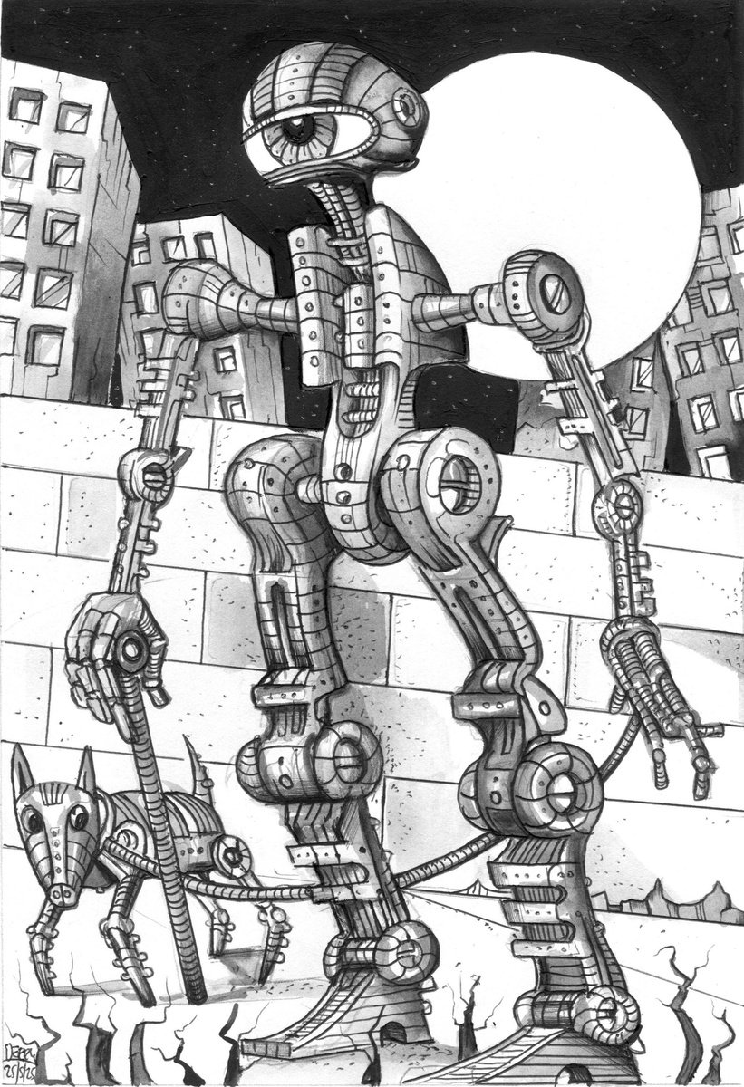 Gerry Atric - Original Sci-fi Art Drawing by Spencer Derry ART