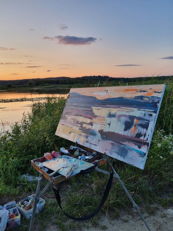 Sunset. Lake.