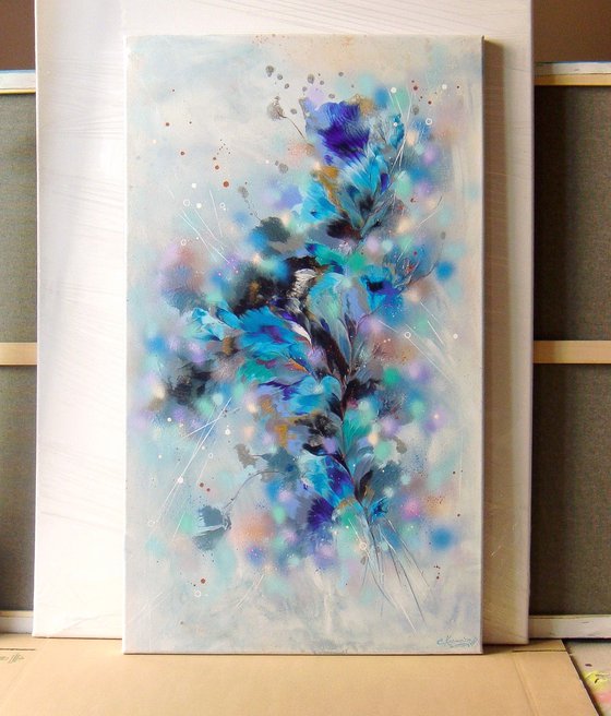 "Bouquet of Blues" LARGE Abstract painting