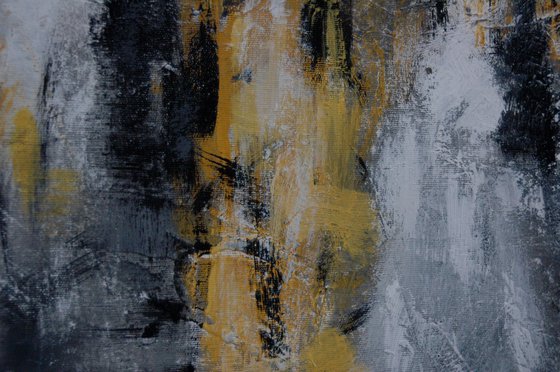 "Contrast Mood". Large expressive abstract painting. 120 x 80 cm.