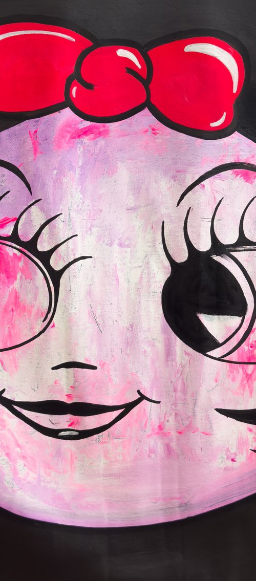 old cartoon girl face by Carlos Pun Art