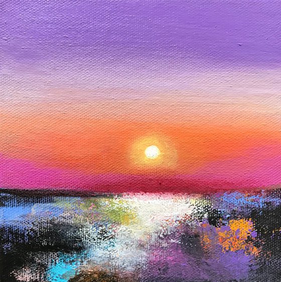 Purple Love !! Abstract Landscape !! Small Painting !!