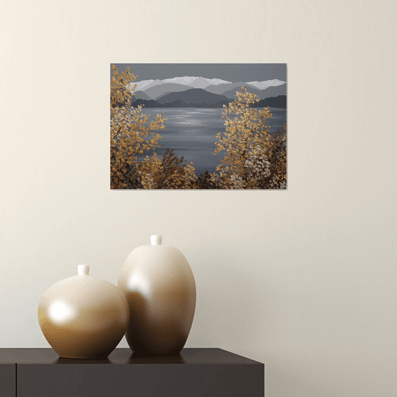 Golden trees on Ullswater, The Lake District