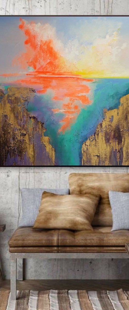 Seascape painting Deep inside by Larissa Uvarova