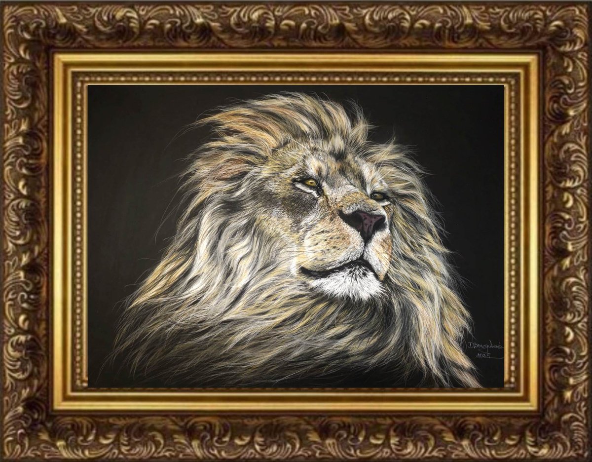 Photorealistic Animal Pastel Drawing By Deimante Bruzguliene, 28 X 20, Royalty Free, Original Artwork